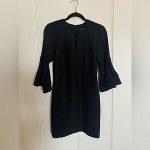 Banana Republic Bell Sleeve Keyhole Dress, Black, Size 4 Petite